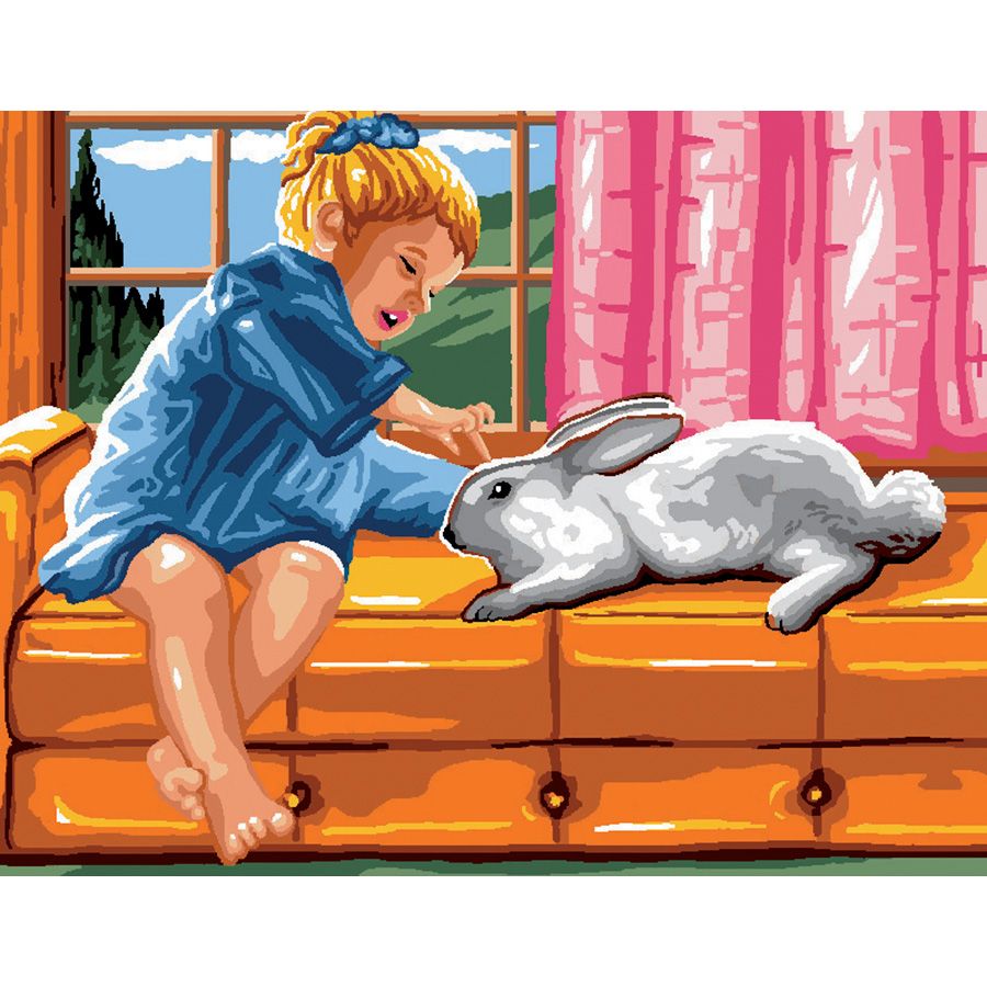 La bambina e il suo coniglio