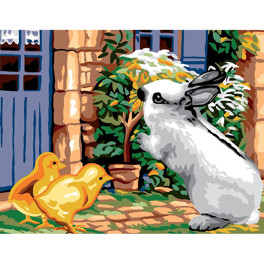 Coniglio con i pulcini