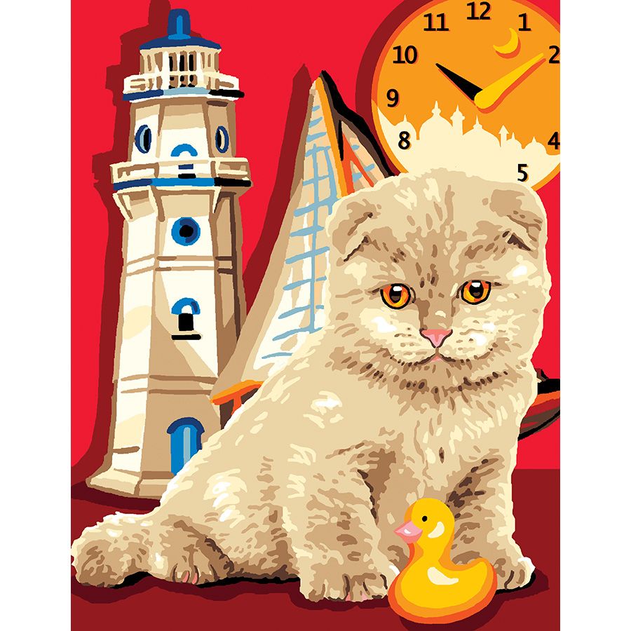 Il gattino, il faro e l'orologio