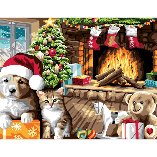 Natale con i cuccioli di cane e gatto