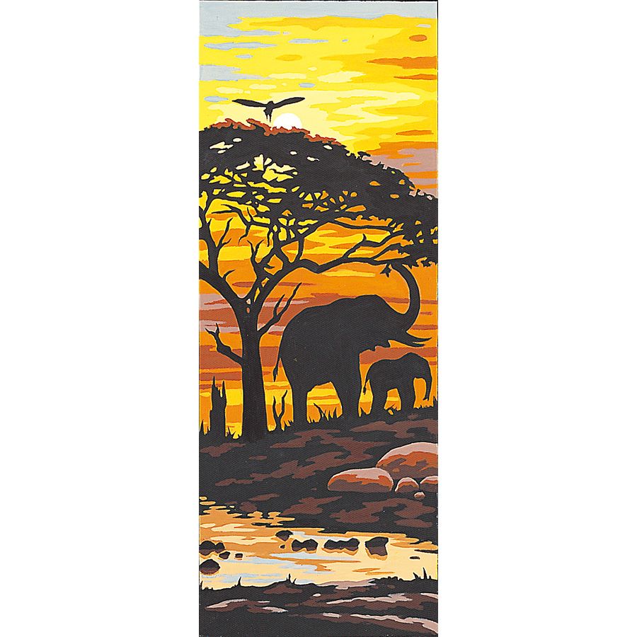 Elefanti al tramonto