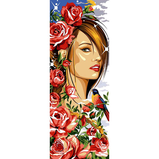 La donna tra i fiori