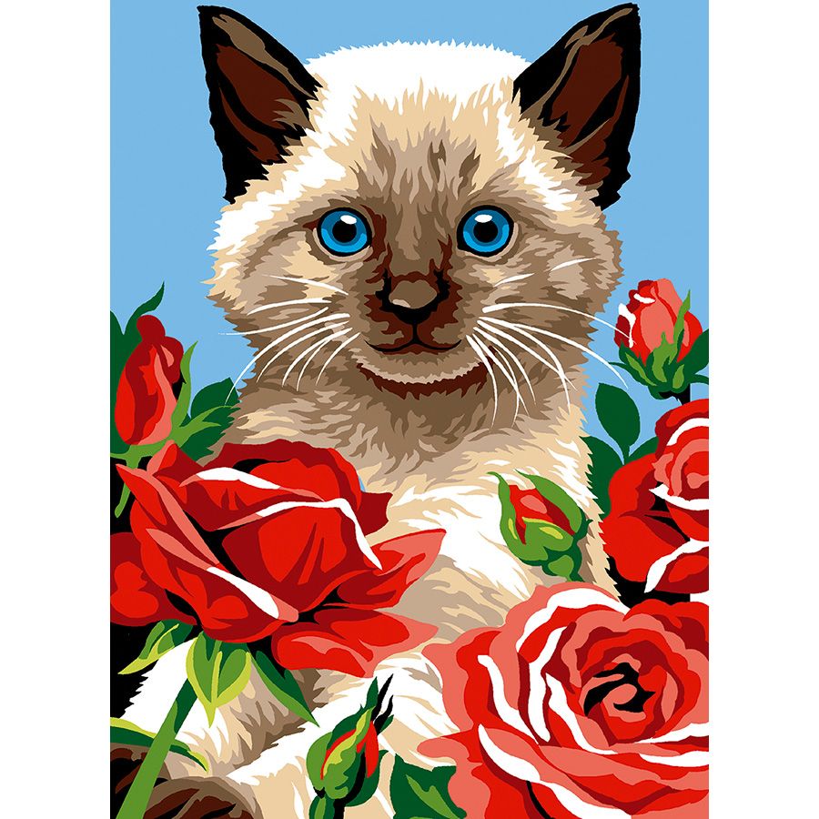Gatto tra le profumate rose