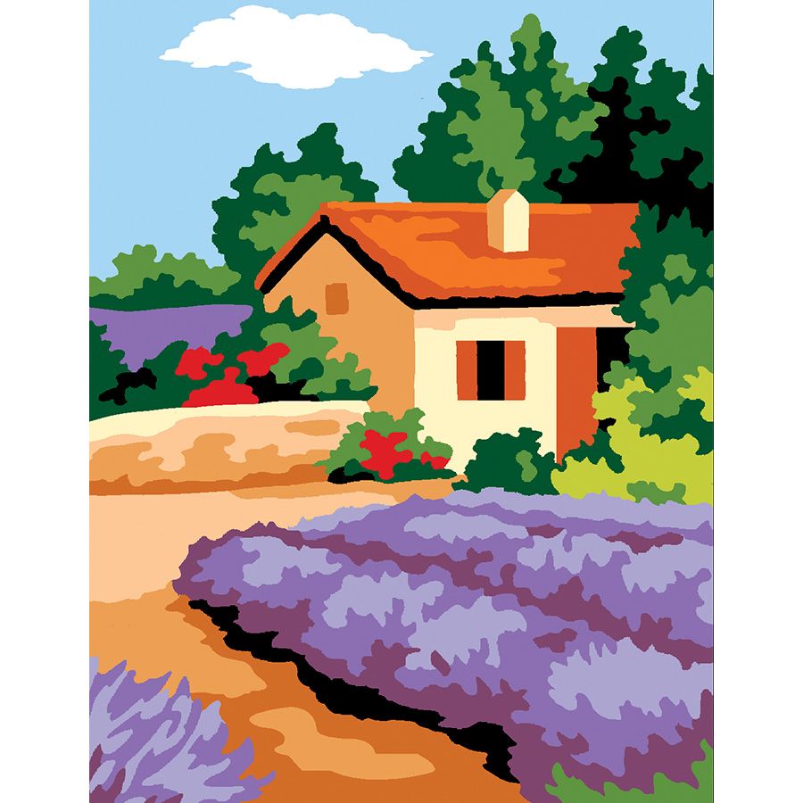 La casa e i fiori viola