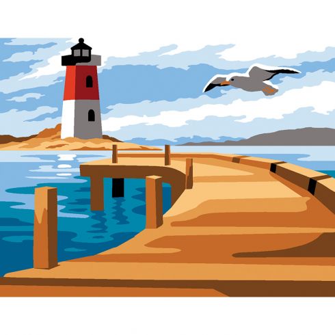 Il pontile, il faro e il gabbiano