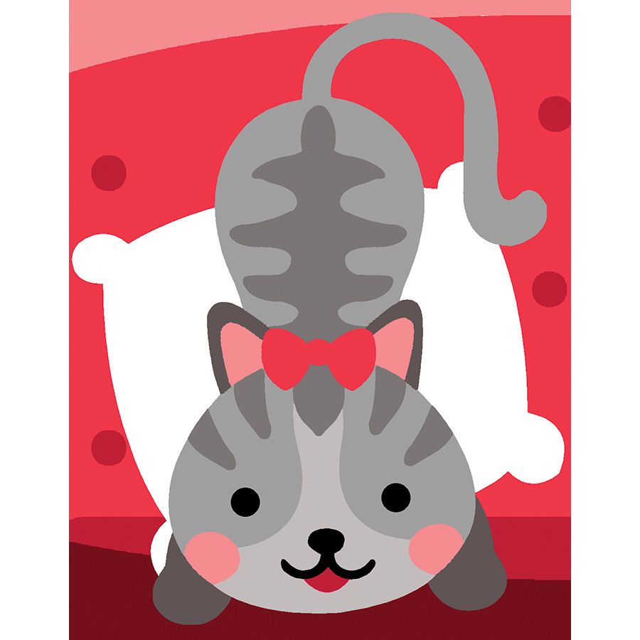 Il gatto sul divano rosso
