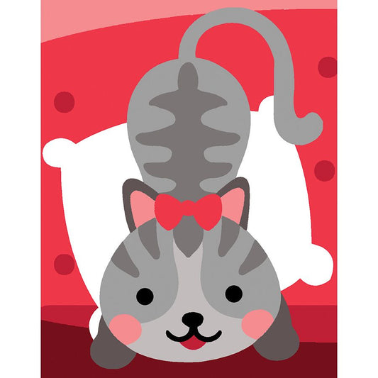 Il gatto sul divano rosso