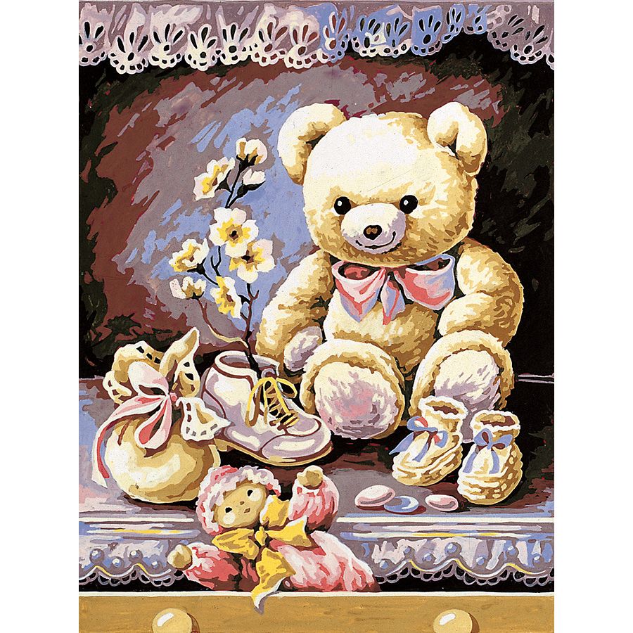 Orso pupazzo sul comodino