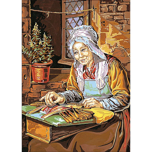 La nonna con il tombolo