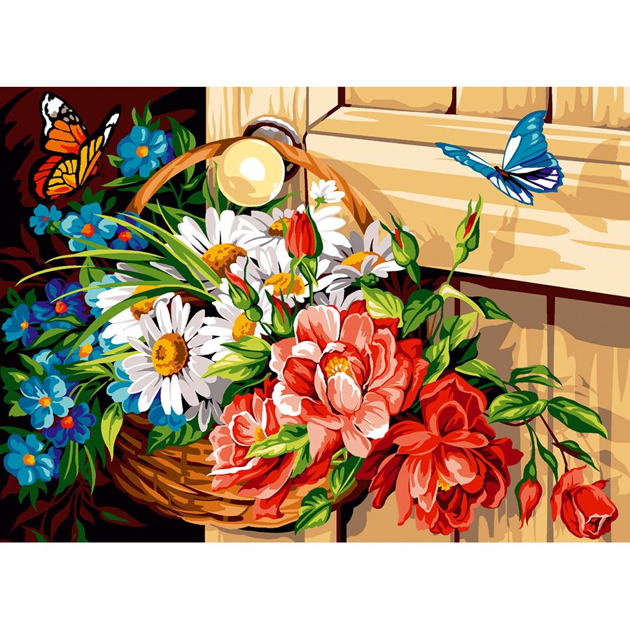 Il cestino di fiori alla porta