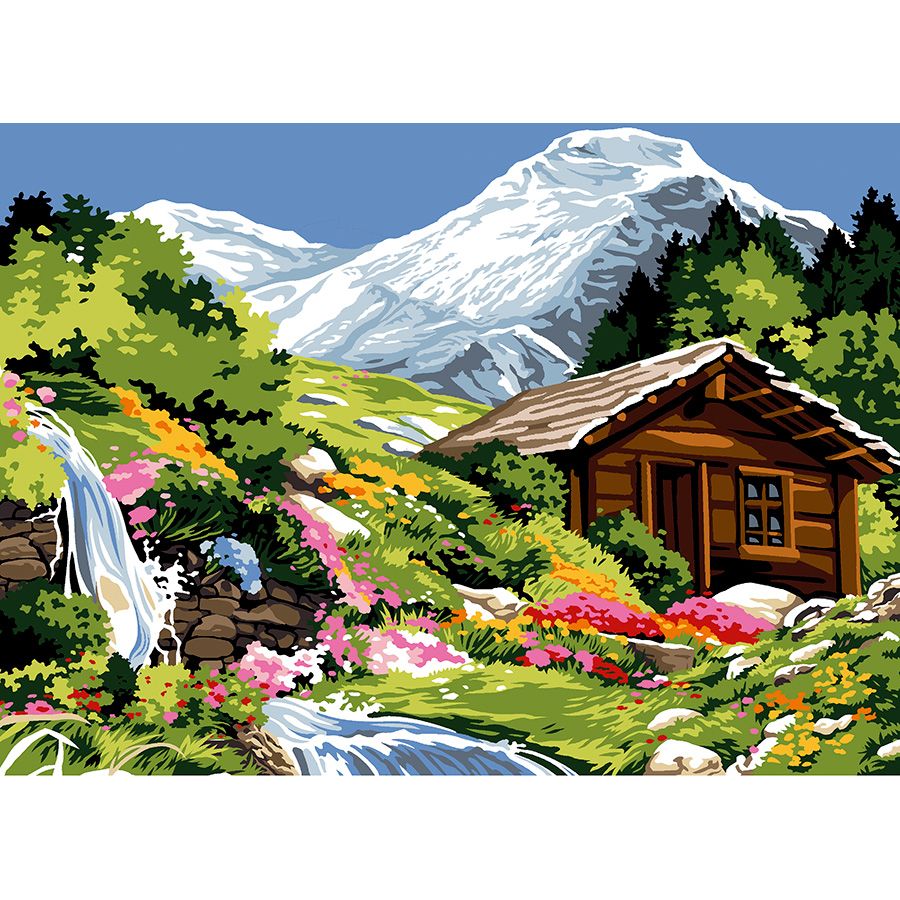 La casetta di montagna e il ruscello