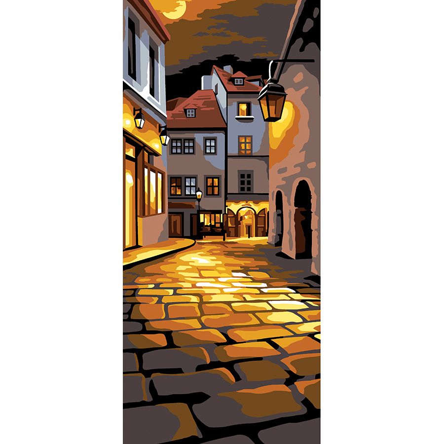 Vicolo di città al tramonto