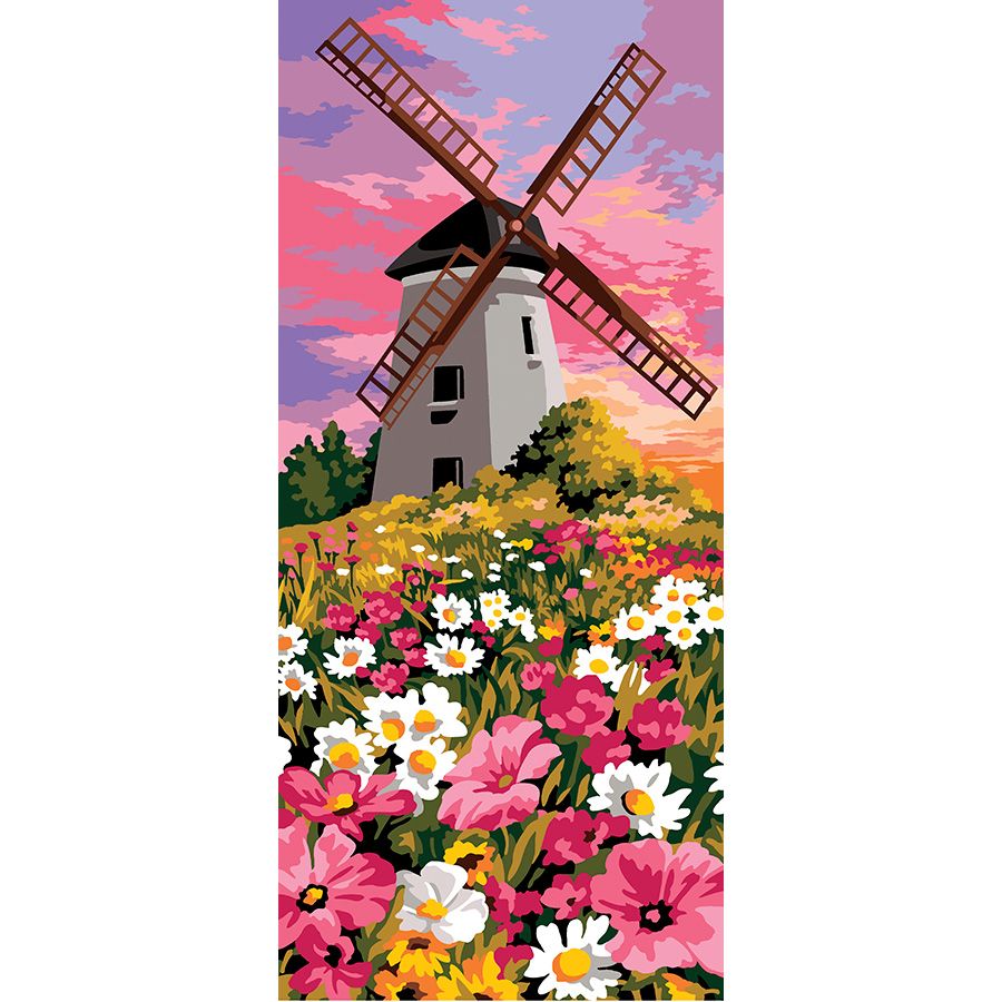 Mulino a vento tra i fiori