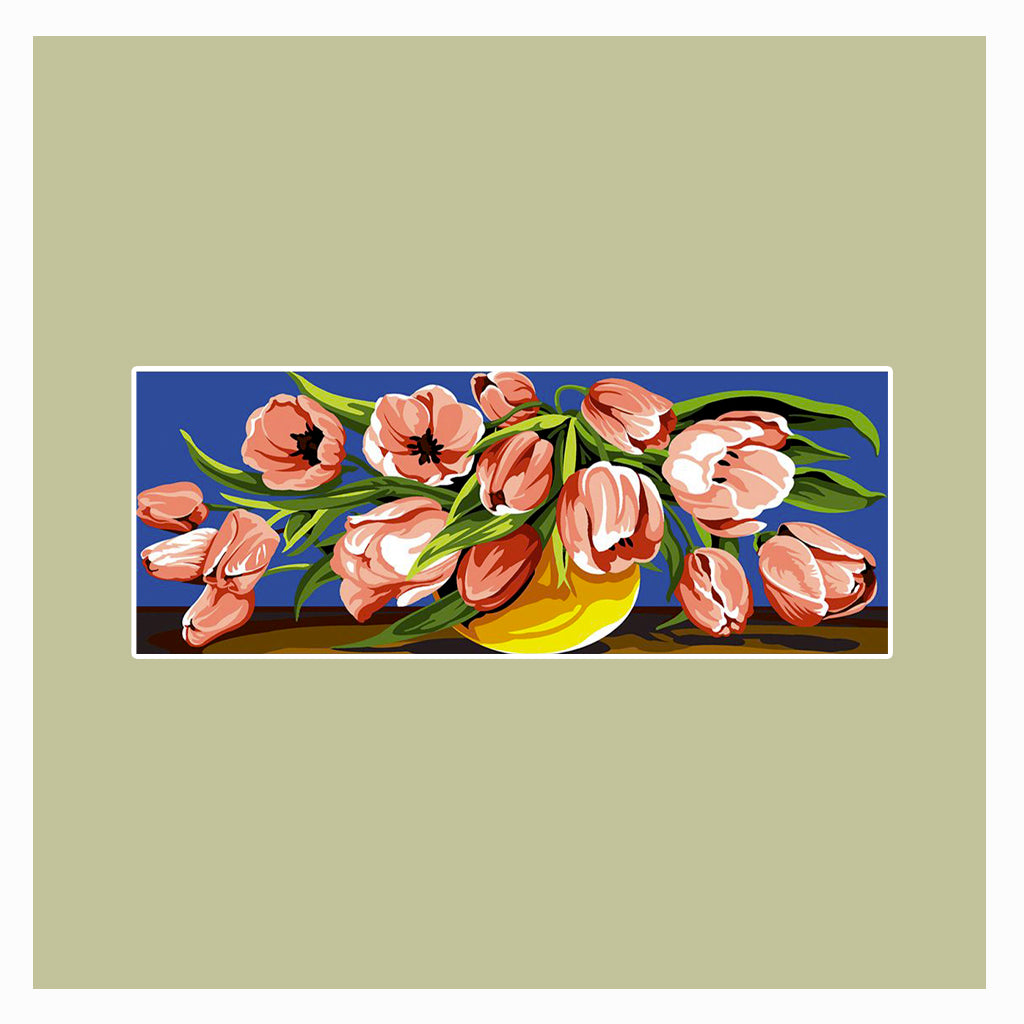 Kit Punto Croce Prestampato Tulipani E Riccio – 11CT 40x50cm, Per Principianti, Decoro Casa O Regalo Creativo