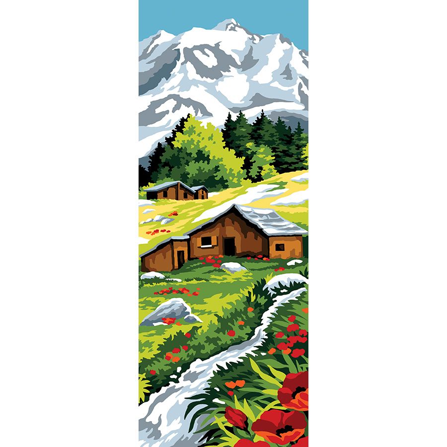 Il ruscello e la casa di montagna