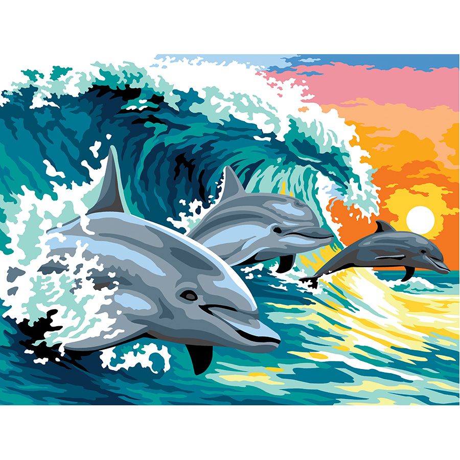 Delfini sull'onda