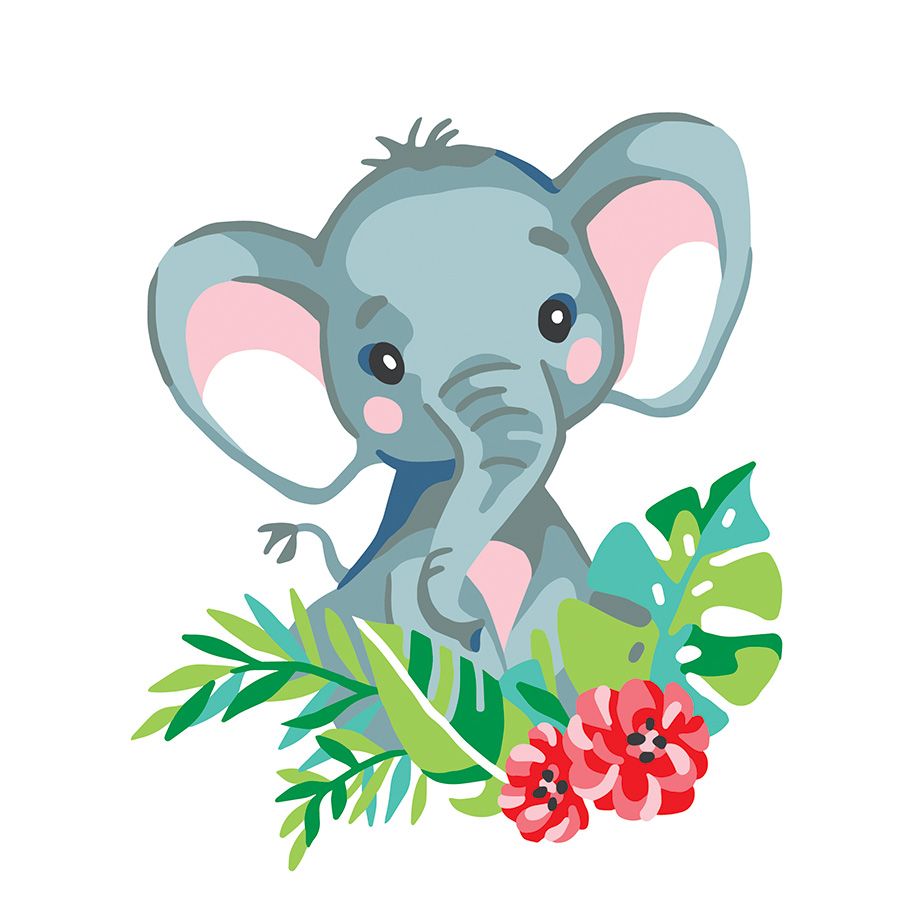Elefante tra le foglie