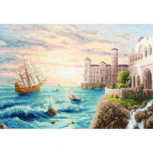 Il castello sul mare e il veliero