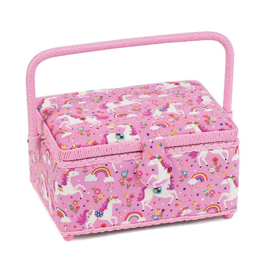 Cestino da cucito con unicorni