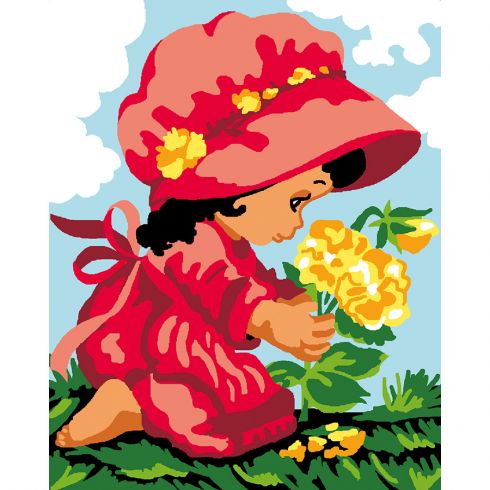 La bambina e i fiori gialli