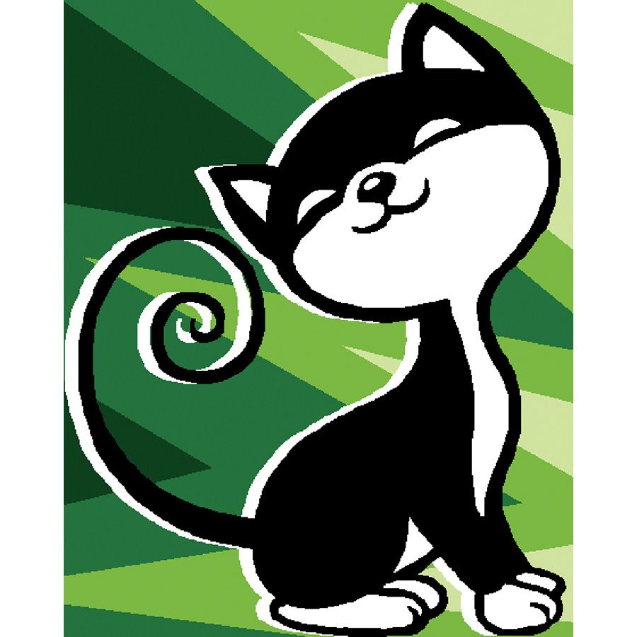Il gatto bianco e nero felice
