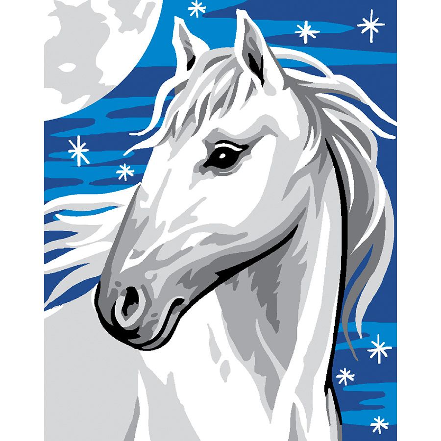 Il cavallo bianco sotto la luna