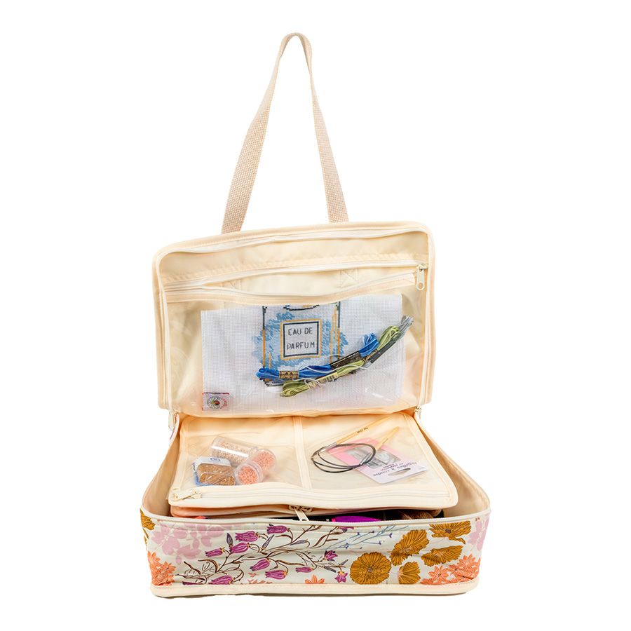 Borsa porta lavoro da ricamo "Campanule"