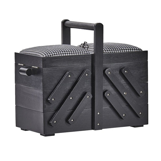 Porta oggetti mobile in legno nero