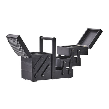 Porta oggetti mobile in legno nero