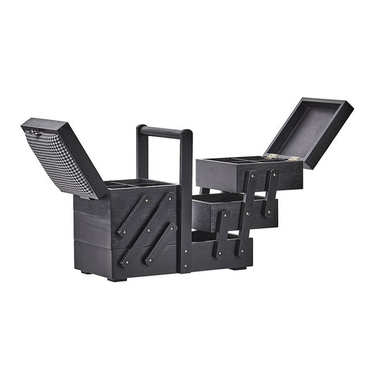Porta oggetti mobile in legno nero