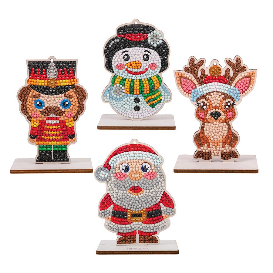 Confezione da 4 statuette natalizie