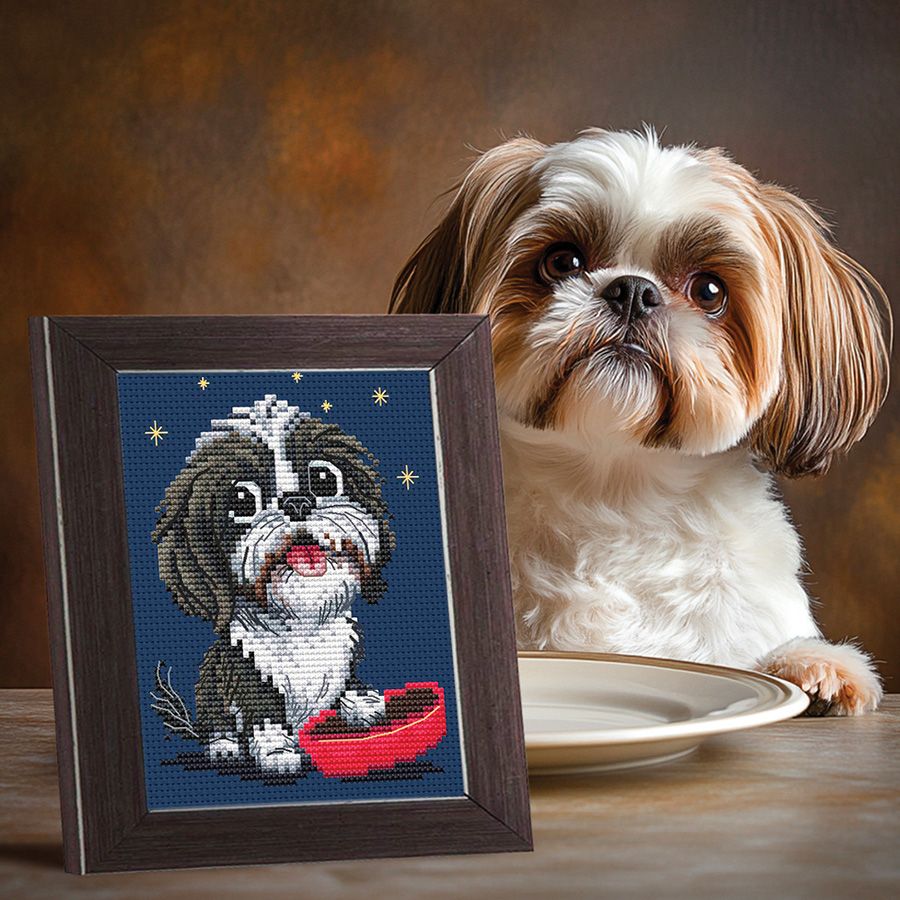 Cane e la sua ciotola del cibo