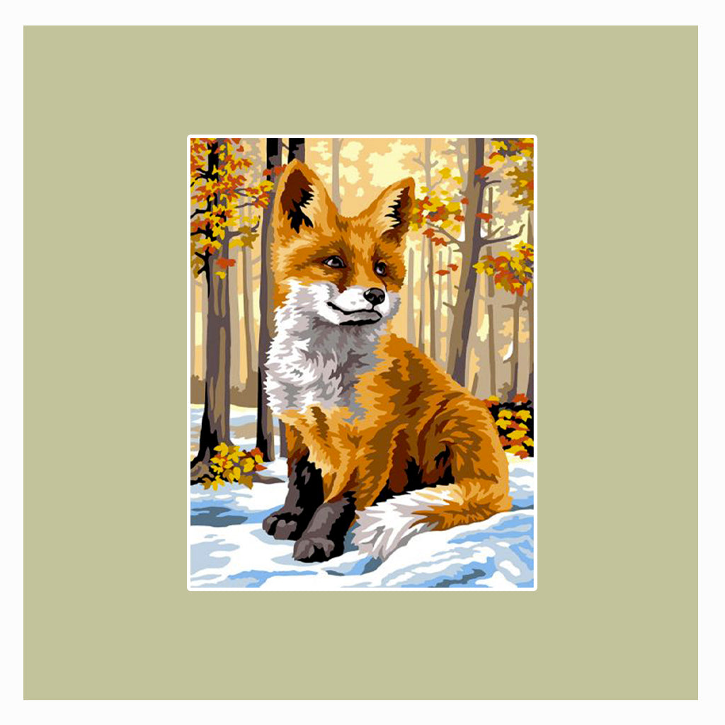 Kit Punto Croce AINE – Volpe Giocosa, 15x15 Cm, Con Fili Anchor E Tela AIDA 14ct