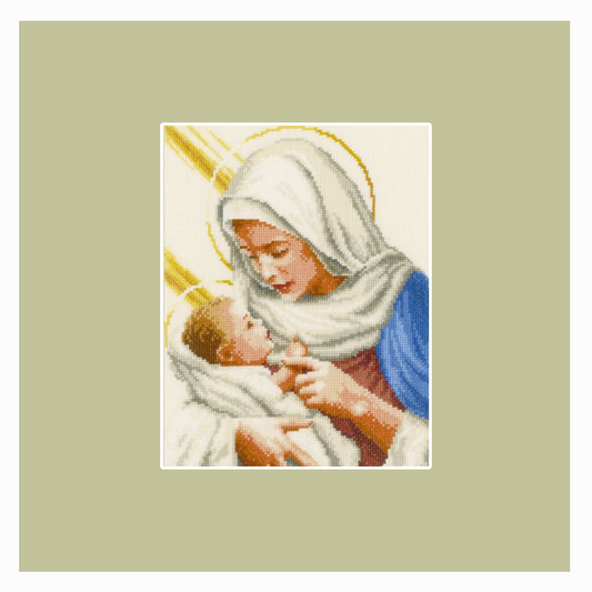 Kit Punto Croce Madonna Con Bambino - 11CT, 40x50 Cm - 3