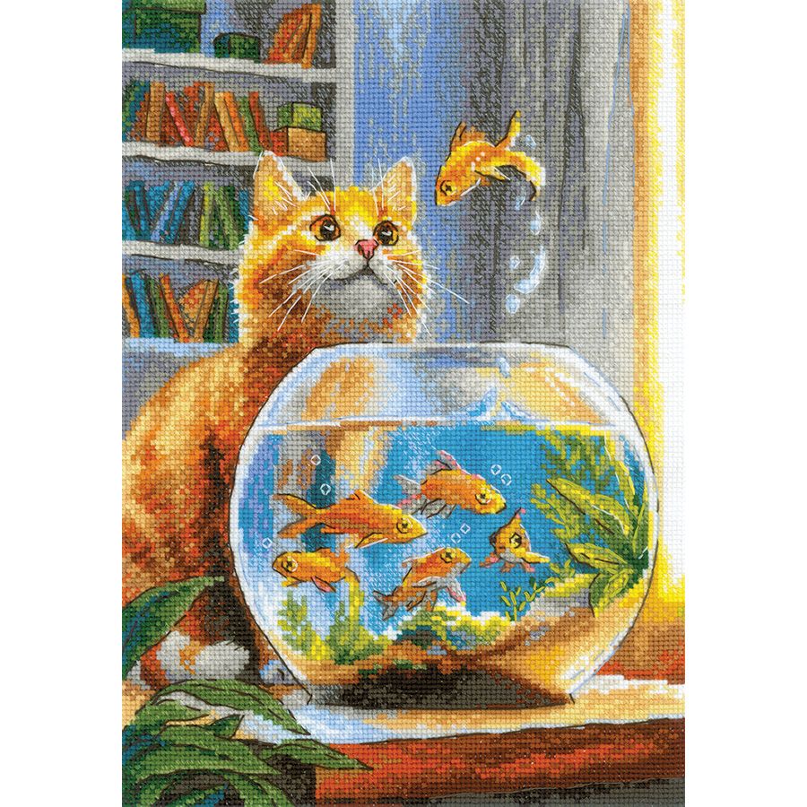 Gatto con i pesciolini