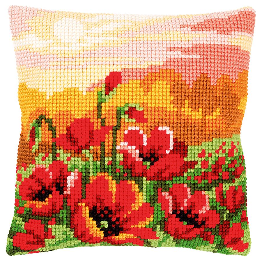 Tramonto sui fiori rossi