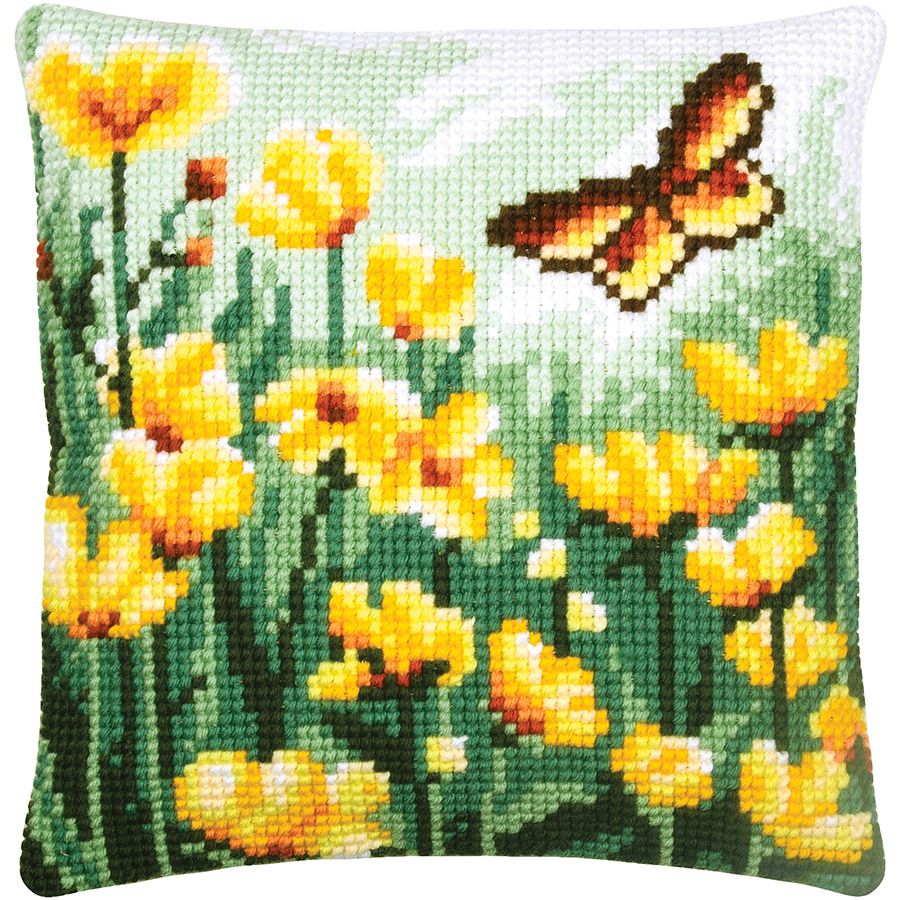 Farfalla e fiori - giallo